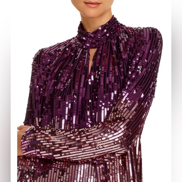 NWT Kate Spade Ombré Sequin Shift Mini Dress - Plum Tree - Size 10 - Picture 10 of 10